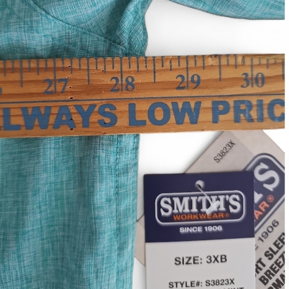 Smith’s Workwear Spearmint Short Sleeve Performance Work Shirt Sz 3XB NWT - Picture 13 of 15